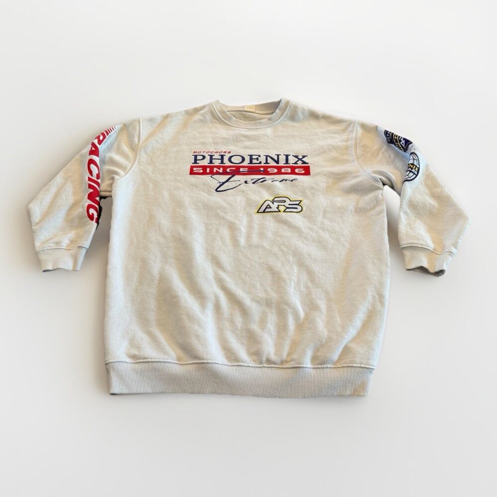 Urban Outfitters White Motocross Phoenix Since 1986 Extreme Hoodie Sweatshirt SM